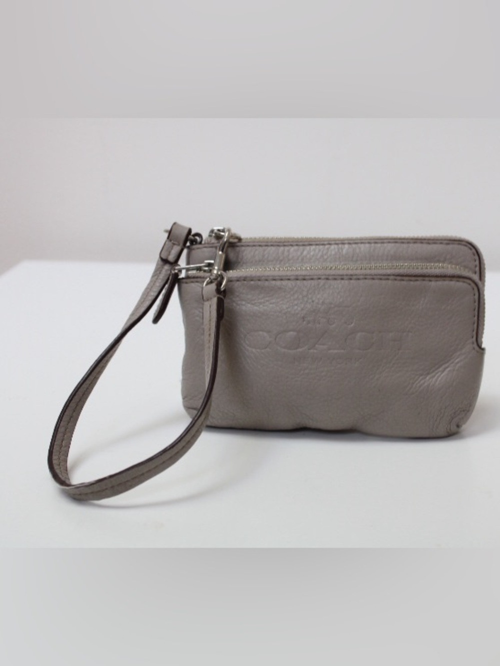 Coach double zip wristlet